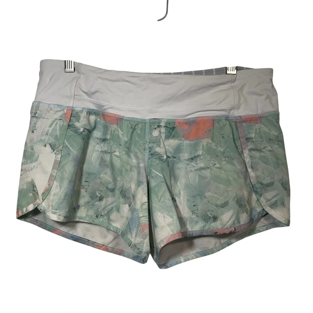 Lululemon Size 8 Run‎ Speed Shorts Frangipani Fresh Teal Green Sz 8
